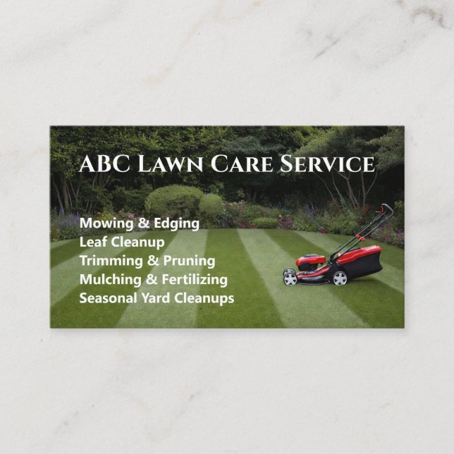 Friskt Gräsklippning Visitkort (Framsida)