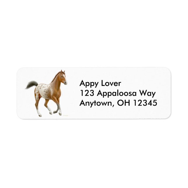 Frisky Appaloosa Horse Label Returadress Etikett (Framsidan)