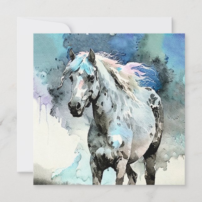 Frisky Appaloosa Mare Watercolour Inbjudningar (Framsida)