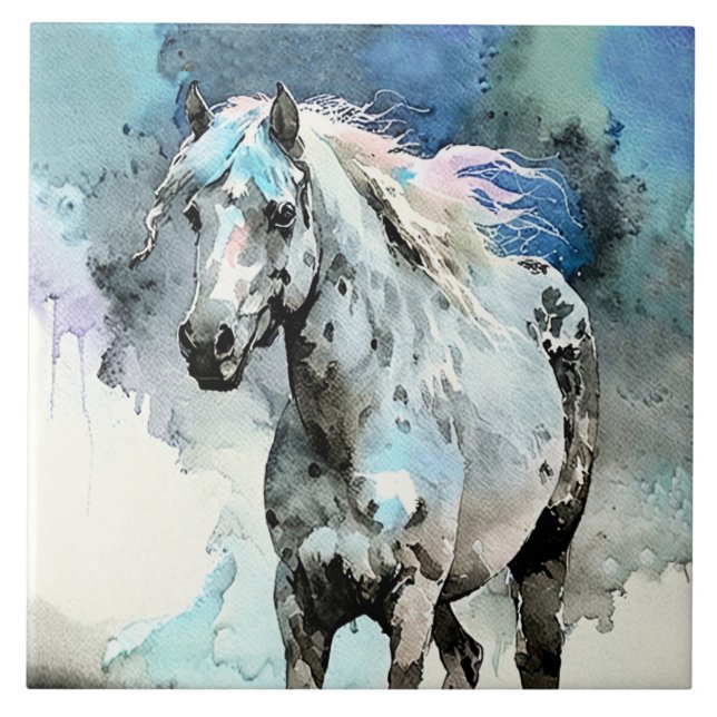 Frisky Appaloosa Mare Watercolour Kakelplatta (Framsidan)