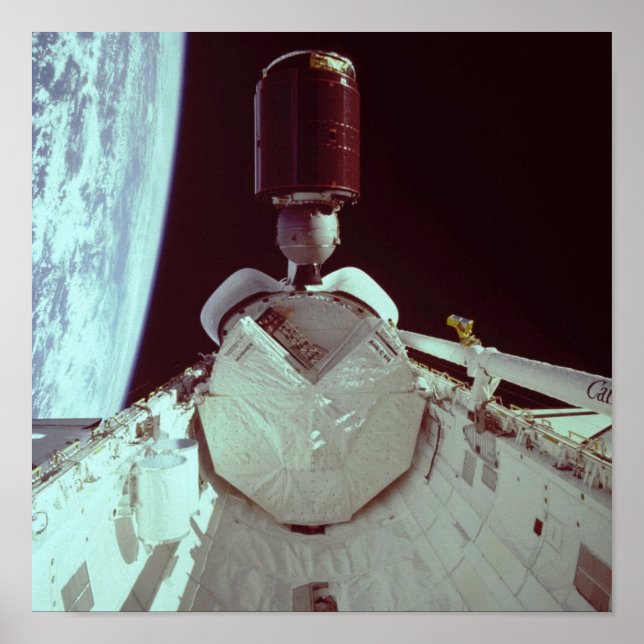 Frisläppande av TELESAT-1 från skyttelsökning Poster (Framsidan)