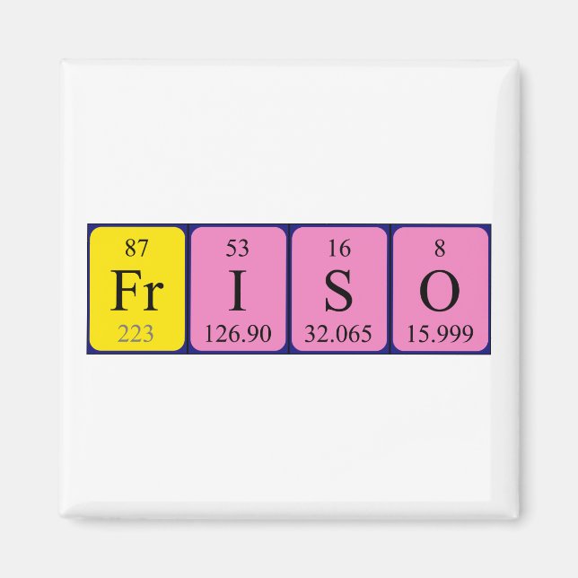 Friso periodiskt bord namn magnet (Framsidan)