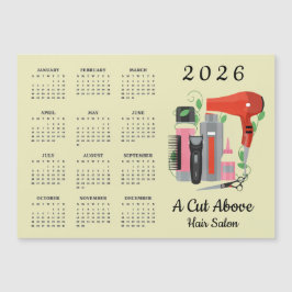 Frisör Design 2026 Kalender Magnetkort