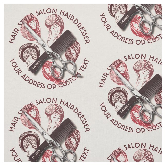 Frisör- eller för skönhetsalonghår stylistnamn tyg (Provkarta)