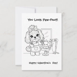 frisör Färgläggning Labyrint Klassrum Valentine Tack Kort