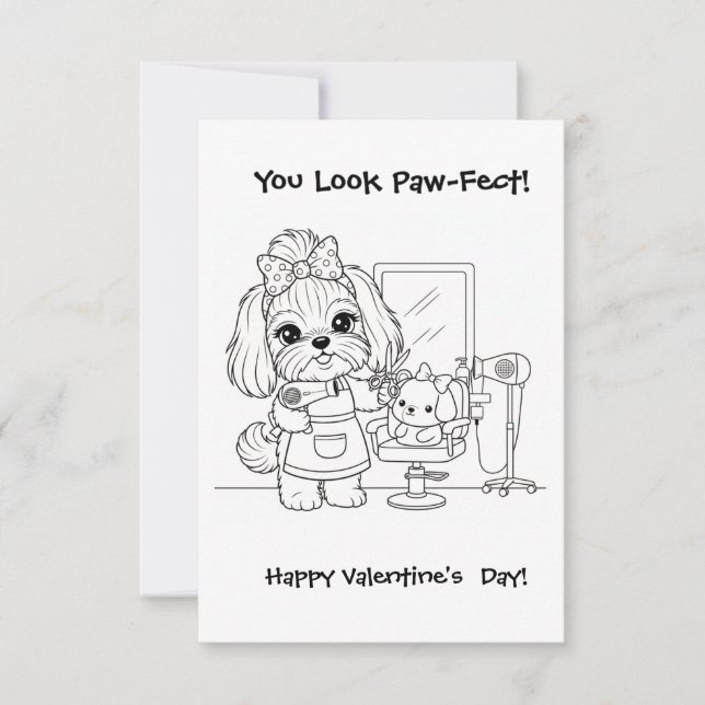 frisör Färgläggning Labyrint Klassrum Valentine  Tack Kort (Framsida)