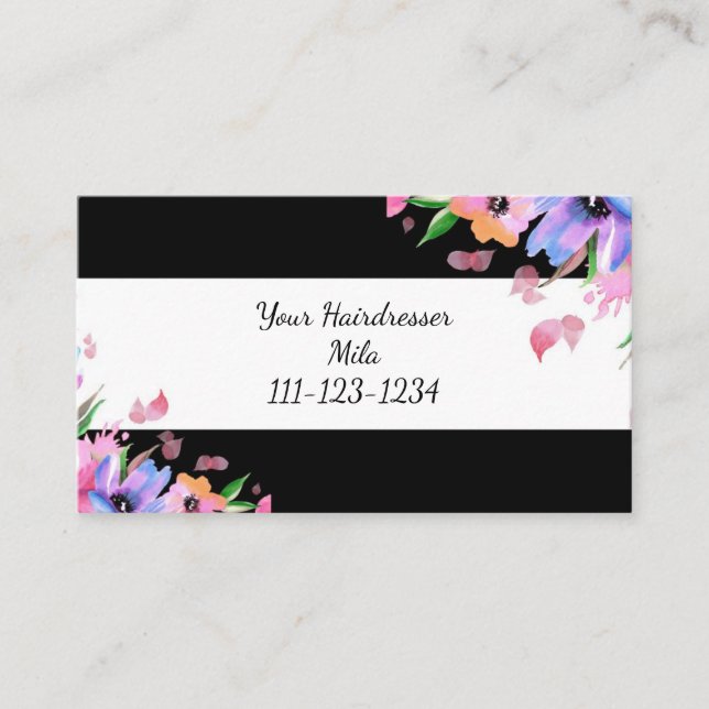 frisör, frisör affärskort visitkort (Framsida)