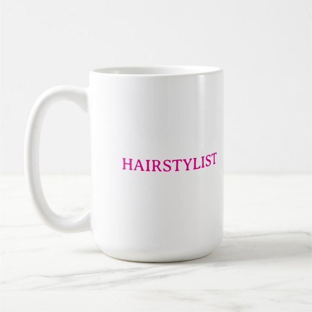 Frisör Hairstylist Rosa Bröllopsgåva Kaffemugg (Vänster)