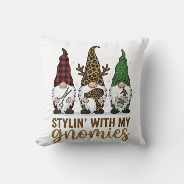 Frisör julstyling med mina Tomte-salong Kudde (Framsida)