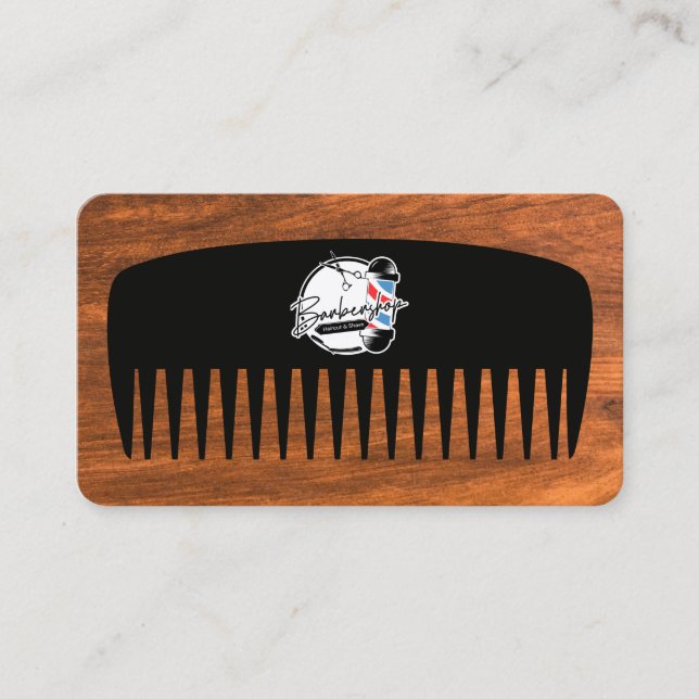 Frisör | Kamm | Barbershop Visitkort (Framsida)