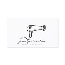 Frisör logotyp svart hårtork salong stylist