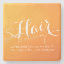 Frisör Makeup Salong Chic Orange Guld Sax Stenunderlägg