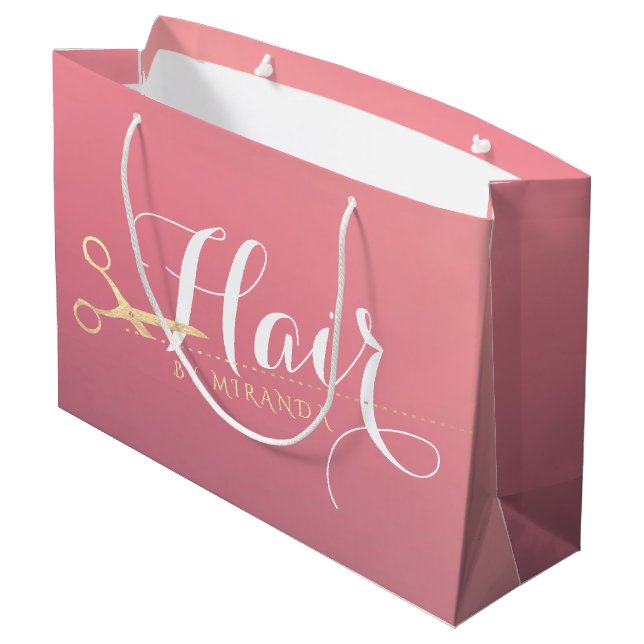 Frisör Makeup Salong Modern Rosa Guld Sax (Baksidan Vinklad)