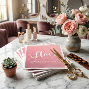 Frisör Makeup Salong Modern Rosa Guld Sax Pappersservett