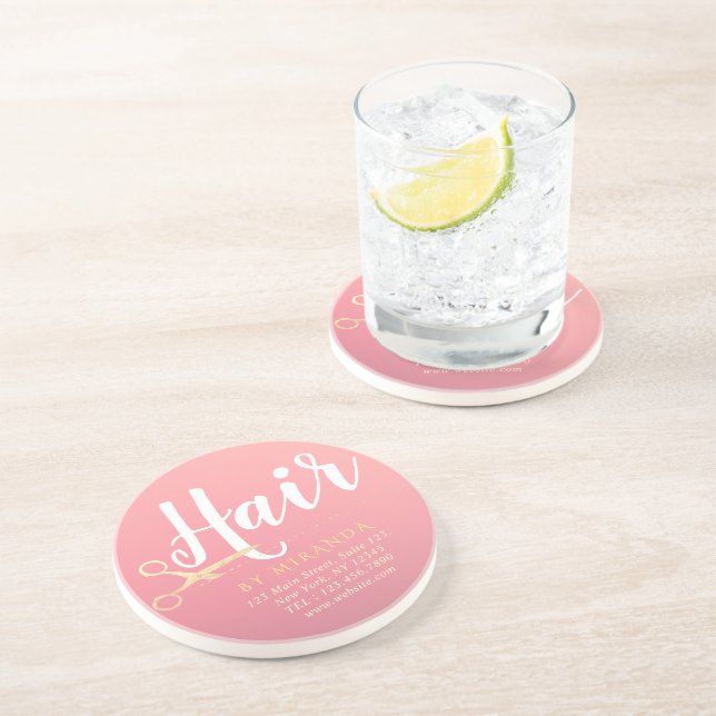 Frisör Makeup Salong Modern Rosa Guld Sax Underlägg (Sidan)