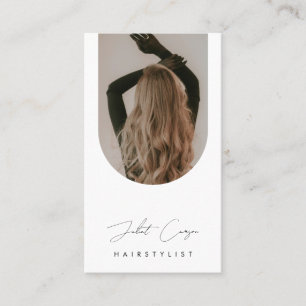 Frisör Minimalistisk Valvbåge Foto Frisersalong Visitkort