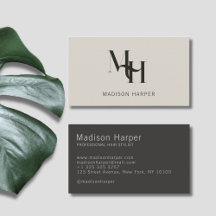 Frisör modern monogram initialer beige grå