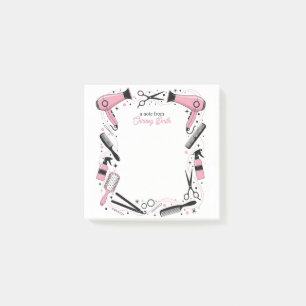 Frisör Personlig Rosa Stjärnor & Glitter Post-it Block