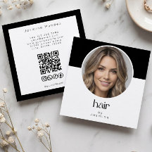 Frisör QR-kod Foto Svart Vitt Kvadratiskt