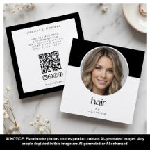 Frisör QR-kod Foto Svart Vitt Kvadratiskt