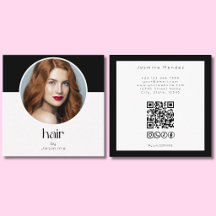 Frisör QR-kod Foto Svart Vitt Kvadratiskt