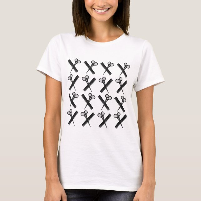 Frisör Sax Kam Salong  T Shirt (Framsida)