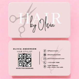 Frisör Saxar Rosa QR-kod Visitkort