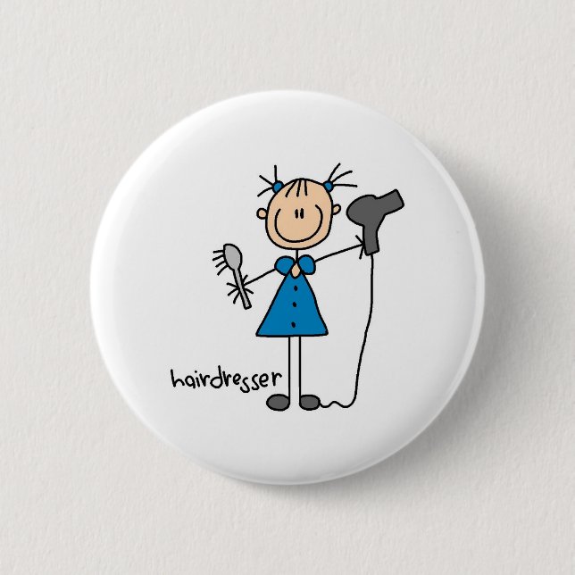 Frisör Stickfigur Knapp (Framsida)
