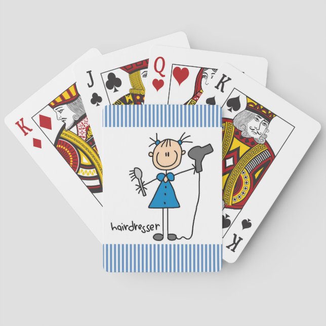 Frisör Stickfigur Kortlek (Baksidan)