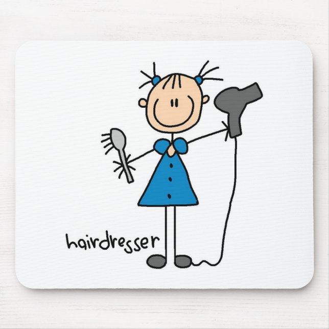 Frisör Stickfigur Musmatta (Framsidan)