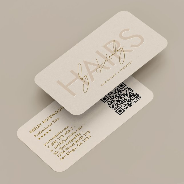 Frisör Terapeut Skönhetssalong Sand Minimal Visitkort (Hair Stylist Therapist Beauty Salon Sand Minimal Business Card
)