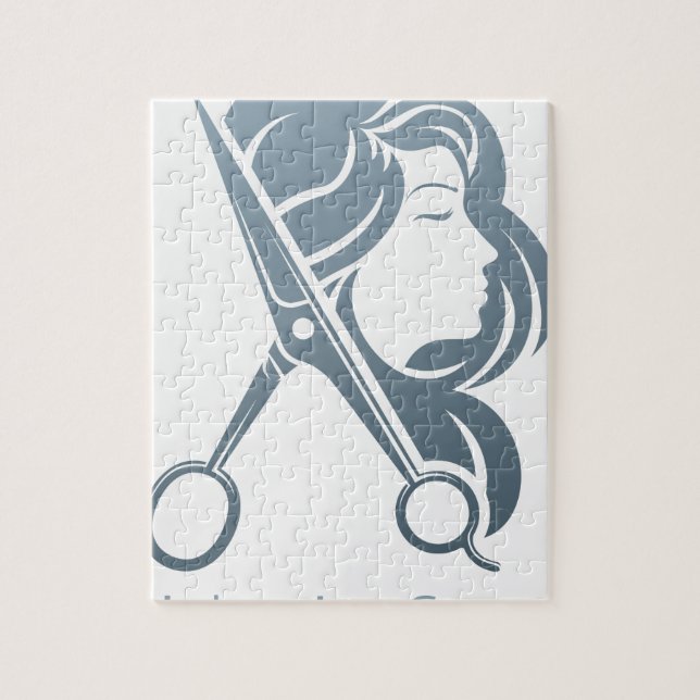 Frisörhårsalongen Scissors kvinnabegrepp Pussel (Vertikal)