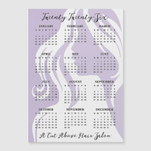 Frisörsalong Design 2026 Kalender Magnetkort
