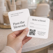 Frisörsalong Referral QR-kod Kort