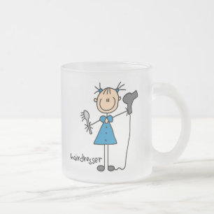 Frisörstick figur frostad glasmugg