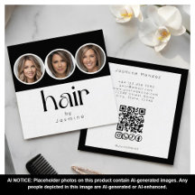 Frisörstilar 3 Foto QR-kod Sociala Svart Vitt