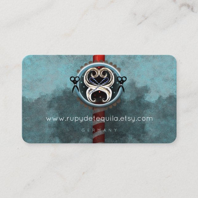 Frisörstolpssalong Hår Saxar Visitkort (Framsida)