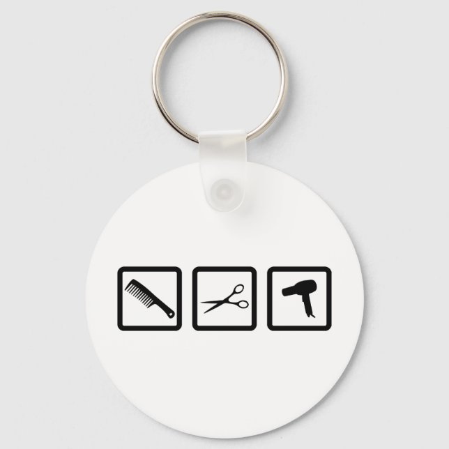 frisörutrustning nyckelring (Framsida)