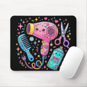 Frisörverktyg i Kawaii konststil Musmatta