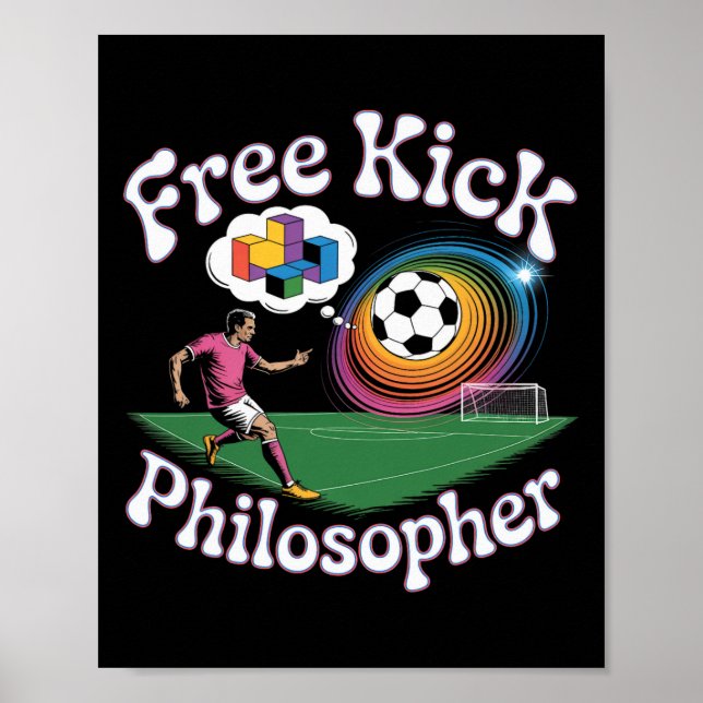 Frispark Filosof Fotboll Matematik Humor Poster (Framsidan)