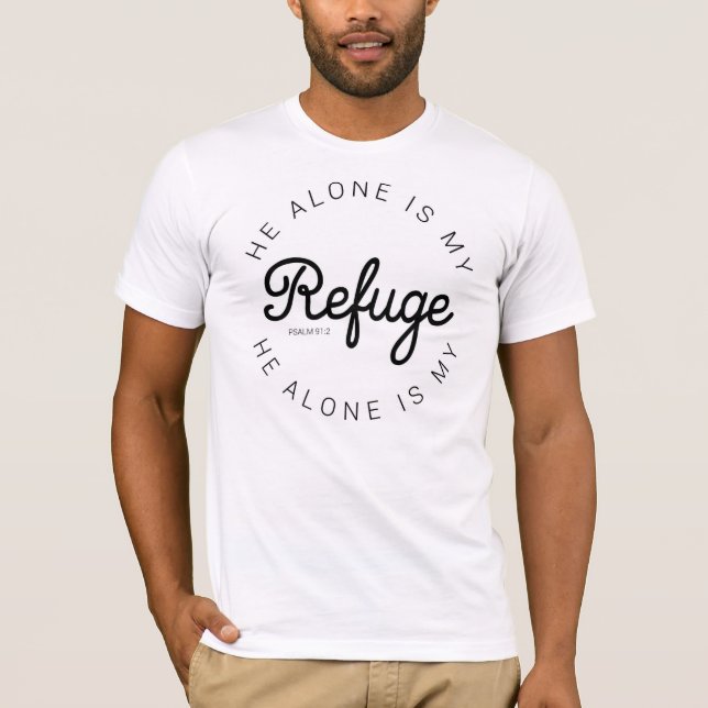 Fristadskjorta (Psalm 91) T Shirt (Framsida)