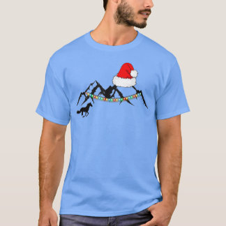 Fristående design jul Ljus Horse Santa Ha T Shirt