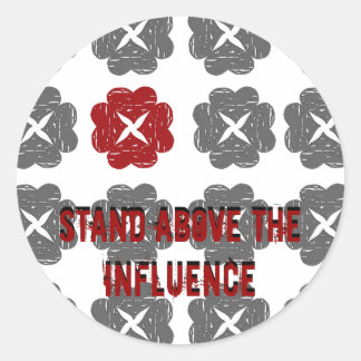 fristående, stå över inflytandet, ställ Ab... Runt Klistermärke