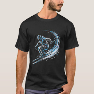 Fristil Skidåkning Åkare Action Vintersport Konst T Shirt