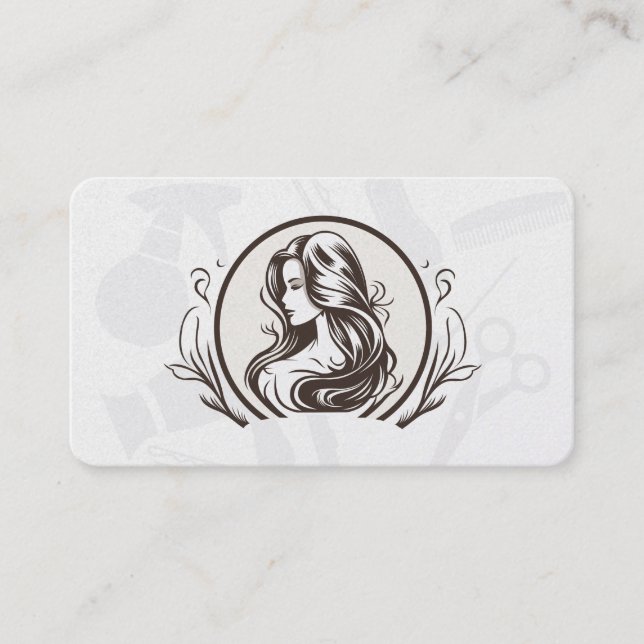 Frisyr Skönhet Logo | Tidsbokning Tidsbeställning Kort (Framsida)