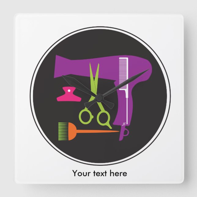 Frisyrverktyg Fyrkantig Klocka (Framsida)