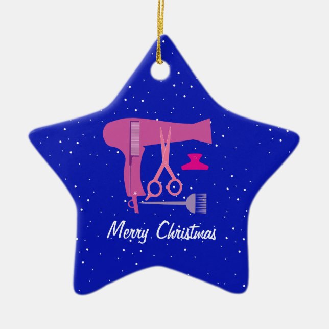 Frisyrverktyg Julgransprydnad Keramik (Framsidan)