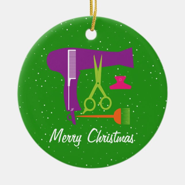 Frisyrverktyg Julgransprydnad Keramik (Framsidan)