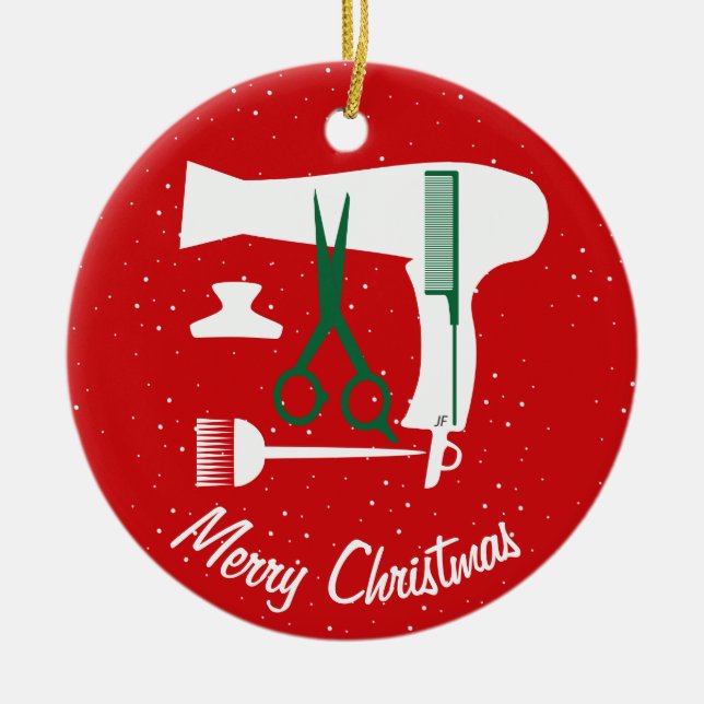 Frisyrverktyg Julgransprydnad Keramik (Framsidan)