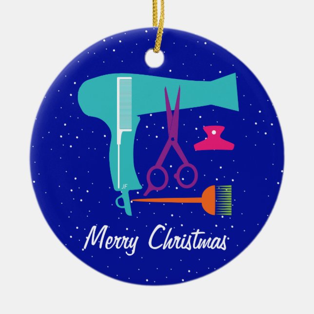 Frisyrverktyg Julgransprydnad Keramik (Framsidan)